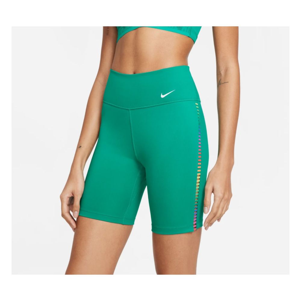 Nike One Rainbow Ladder Shorts Green and Rainbow 7" Spandex NWT Size XSmall